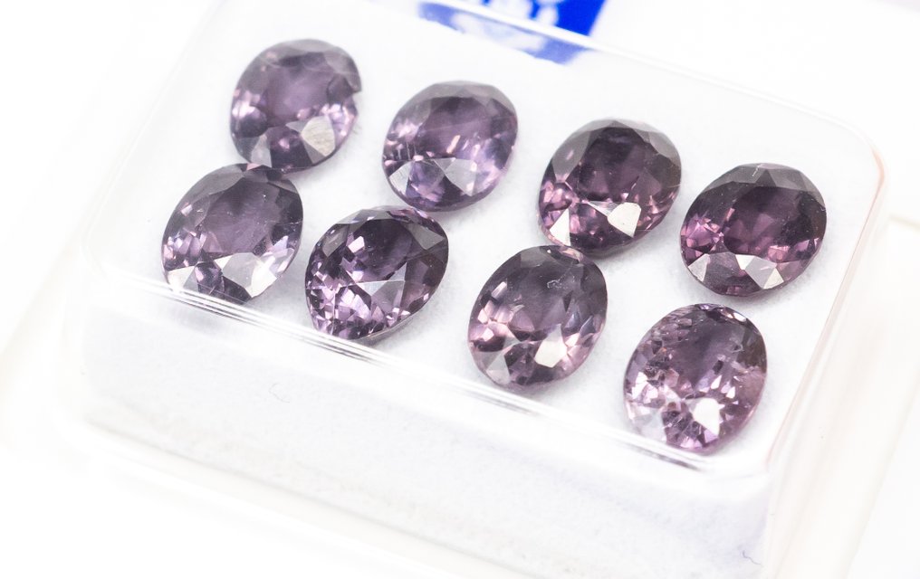 χωρίς τιμή ασφαλείας - 8 pcs Σπινέλιος - 4.47 ct - Antwerp Laboratory for Gemstone Testing (ALGT) - Βαθύ ροζ με μωβ τόνους #2.1