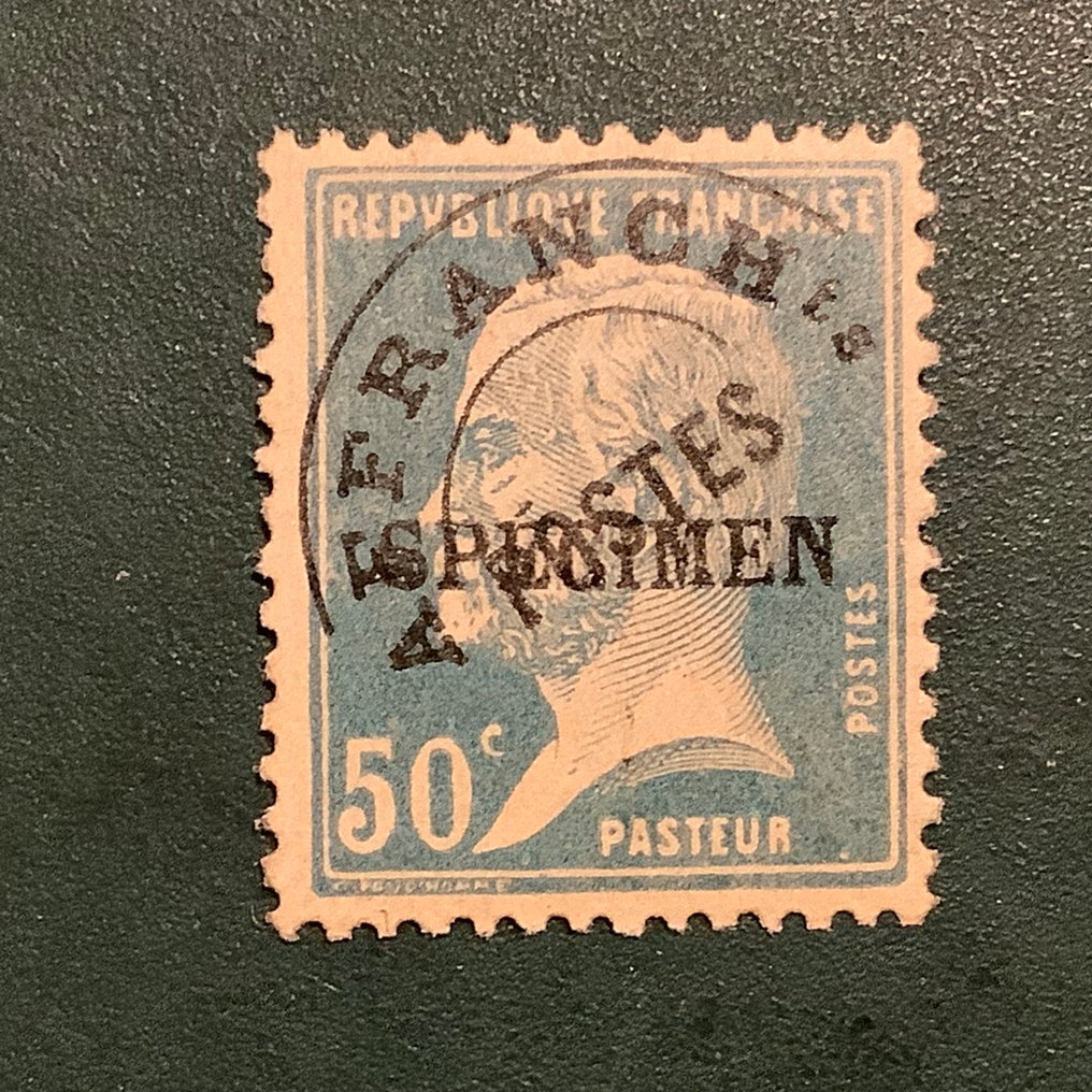 Franța 1923/1926 - Curtea de instrucție: Preo 50 cent Pasteur a aplicat o suprapunere de specimen. - Yvert 68 CI-1 #3.2