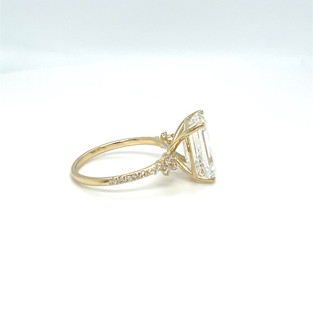 Zonder minimumprijs - Ring - 14 karaat Geel goud - 5.20ct. tw. Diamant (Lab-grown) - Diamant #3.2