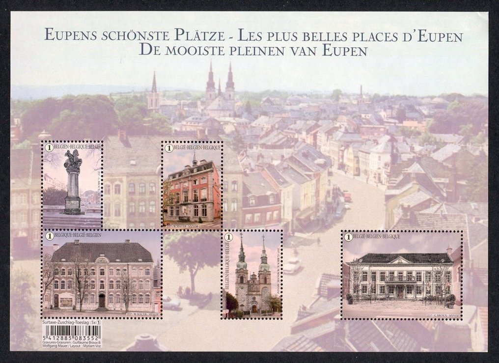 Belgio 2017 - Collezione completa di francobolli e foglietti come previsto sui fogli di album Davo. #4.3