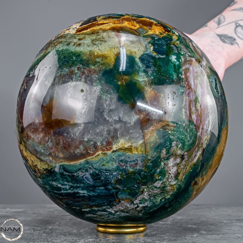 Μεγαλοπρεπής σφαίρα Ocean-Achat Ένα αριστούργημα της φύσης στην πιο αγνή του μορφή.- 6900.92 g #3.2