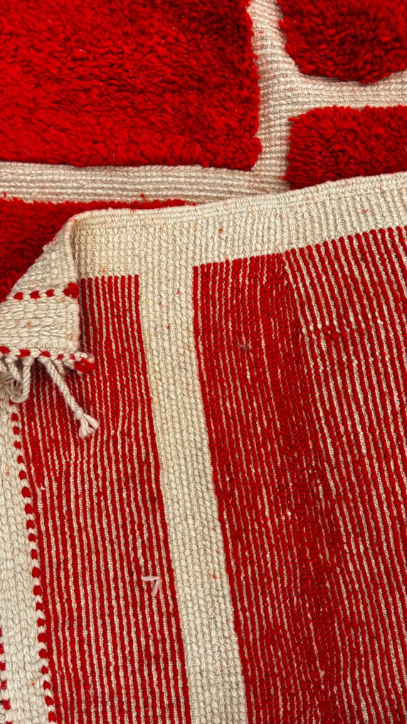 Rødt marokkansk uldtæppe – Håndlavet geometrisk tæppe – Moderne Berber-tæppe - Tæppe - 300 cm - 190 cm - Håndvævet løber #3.2