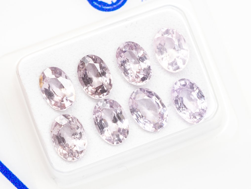 Zonder minimumprijs - 8 pcs  Spinel  - 4.43 ct - Antwerp Laboratory for Gemstone Testing (ALGT) - Light Pink #1.0