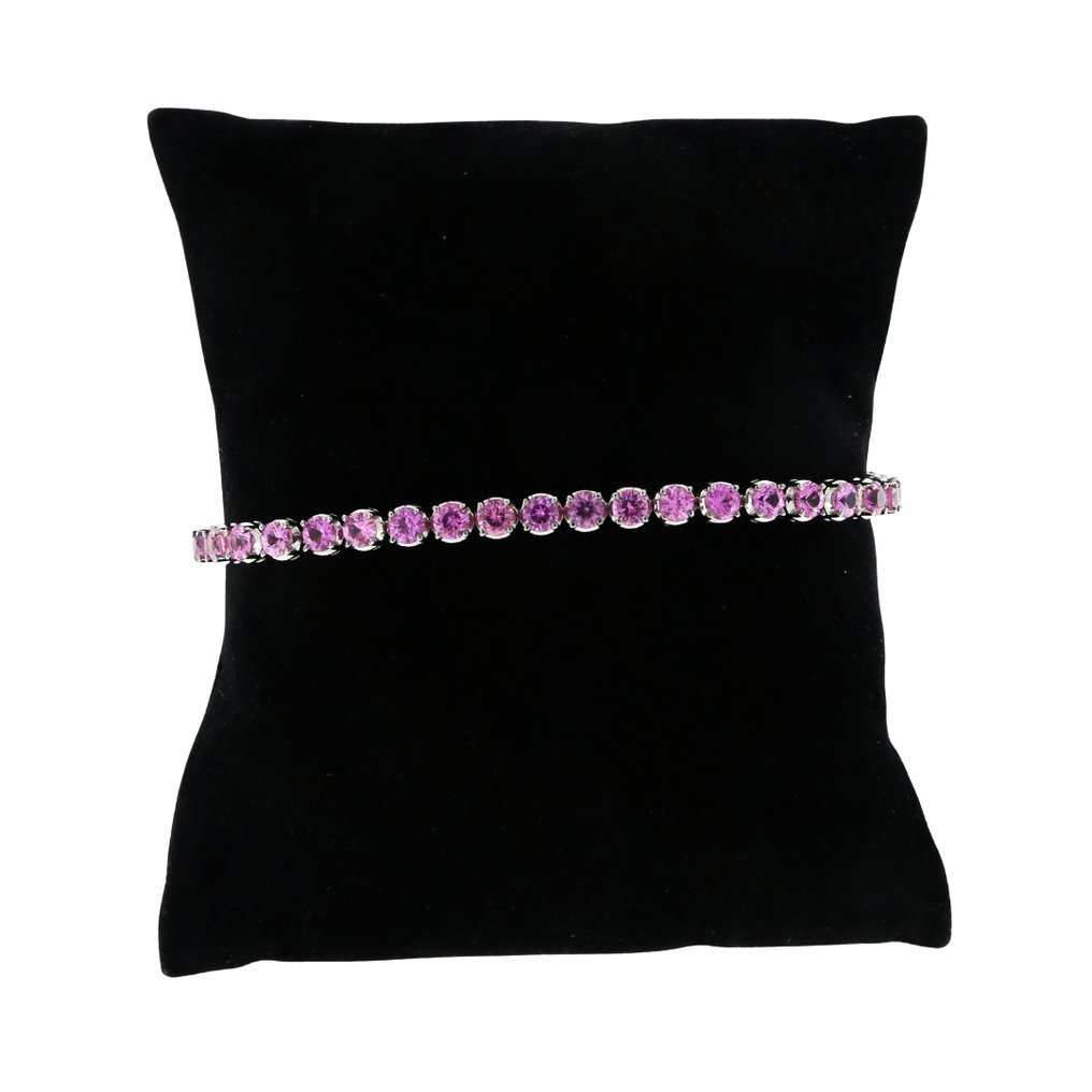Pulsera - 18 quilates Oro blanco - 9.80ct. tw. Zafiro #1.0