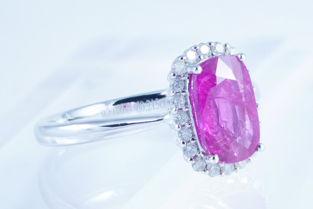 χωρίς τιμή ασφαλείας - Δαχτυλίδι Πλατίνα -  2.30ct. tw. Ζαφείρι - Διαμάντι #4.3