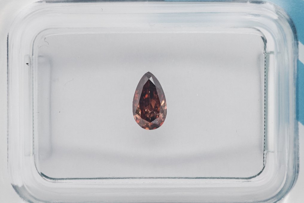 没有保留价 - 1 pcs 钻石  (天然色彩的)  - 0.32 ct - 梨形 - Fancy deep 似橙色 棕色 - SI2 微内含二级 - 国际宝石研究院（IGI） #2.1