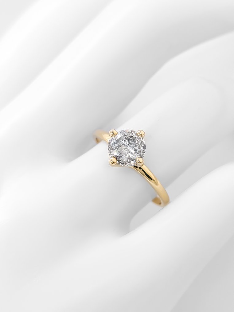 Ei pohjahintaa - Sormus - 14 kt. Keltakulta - 1.06ct. tw. Timantti (Luonnollinen) #3.2