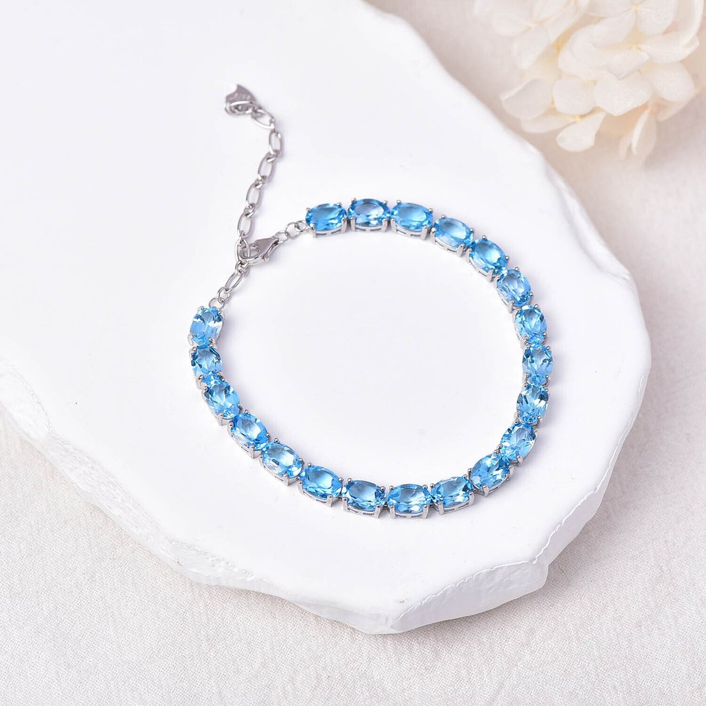 Senza Prezzo di Riserva - Bracciale Argento - Topaz - Certificato #1.0
