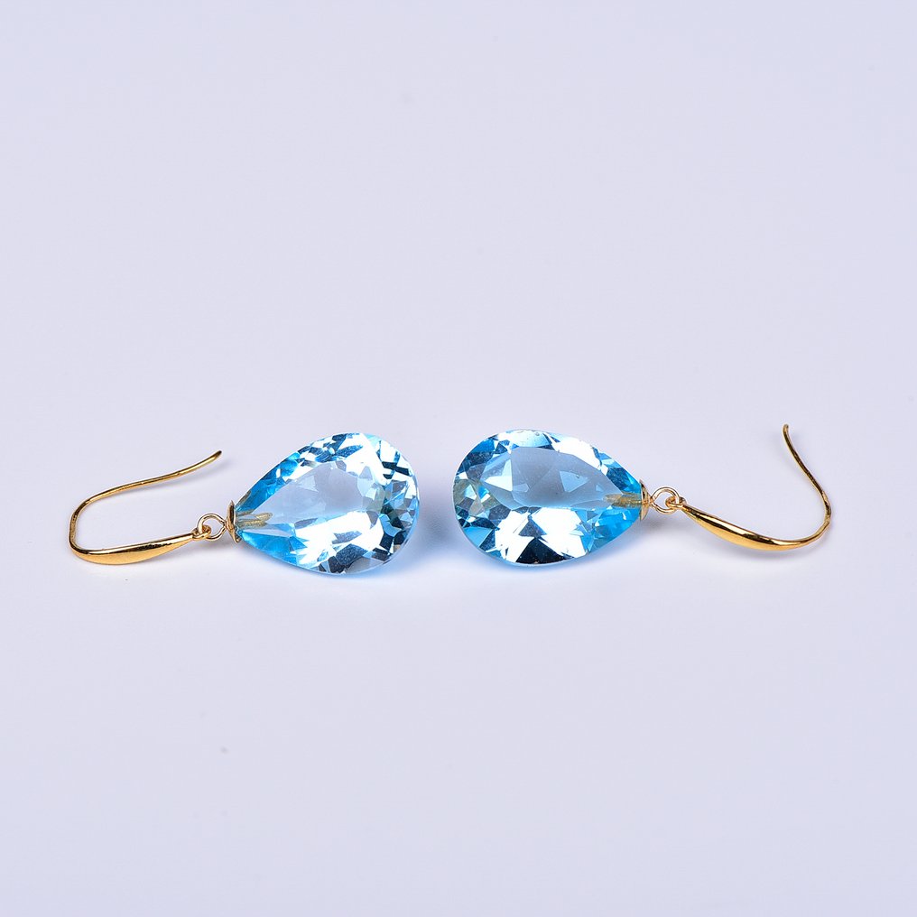 χωρίς τιμή ασφαλείας - Σκουλαρίκια - 18 καράτια Κίτρινο χρυσό Τοπάζιο - ALGT Πιστοποιημένο #1.0