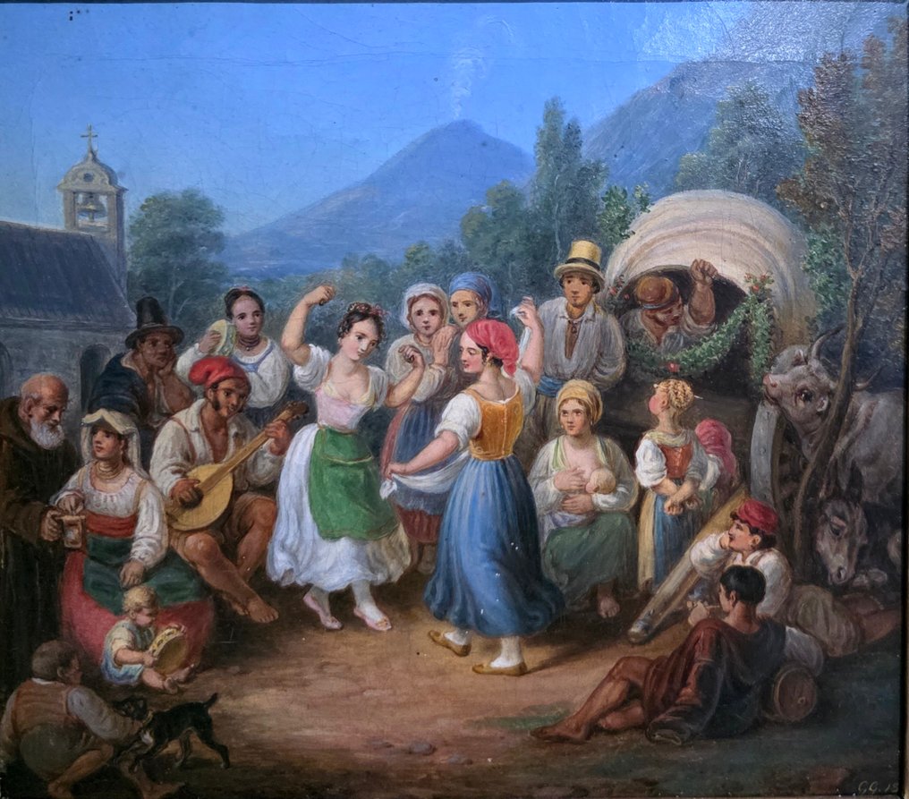 Gottlieb Gutekunst (1801 -1858), Attr. - Scena di ballo #1.0