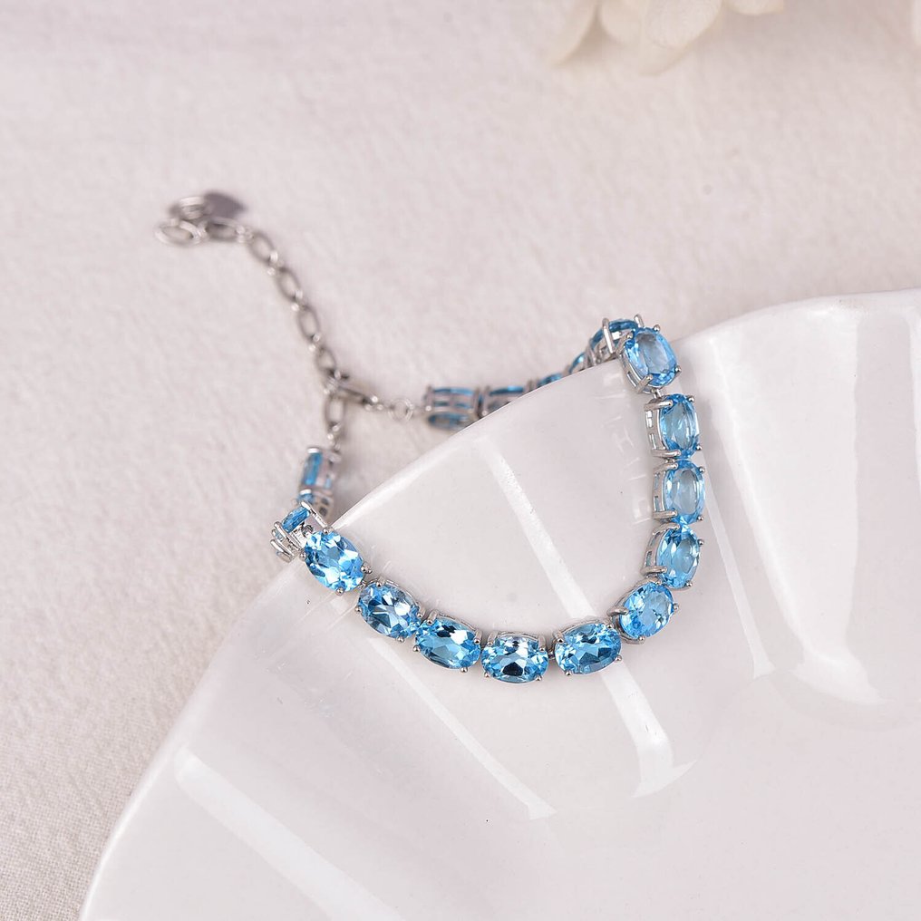 Senza Prezzo di Riserva - Bracciale Argento - Topaz - Certificato #3.2