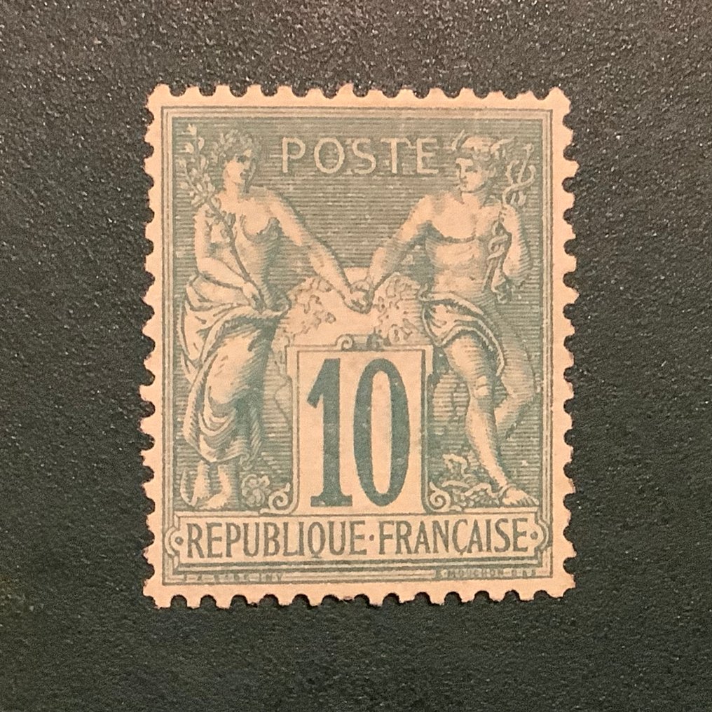 Franciaország 1876 - 10 cent Sage típusú, tökéletes középre igazítás. - Yvert 65 #3.2