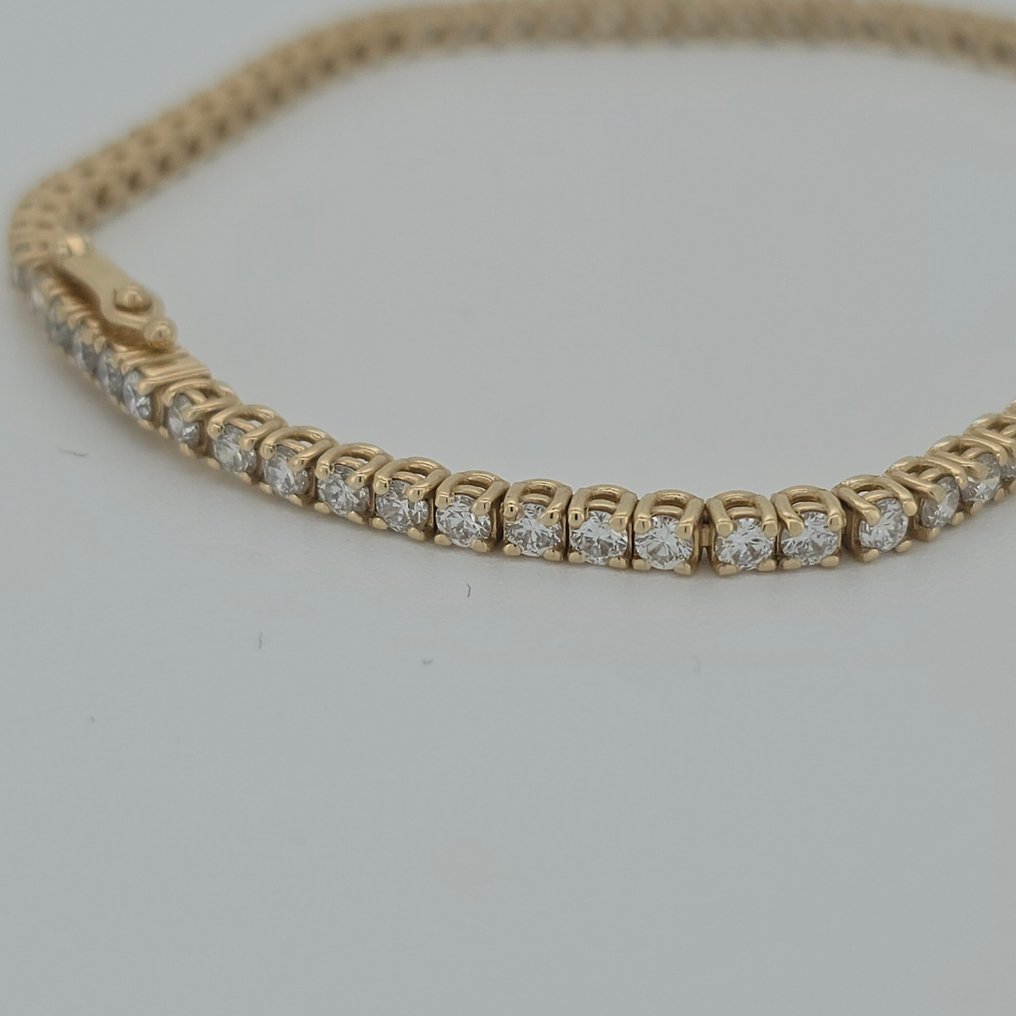 Rannekoru - 14 kt. Keltakulta - 7.70ct. tw. Timantti (Laboratoriossa kasvatettu) #1.0