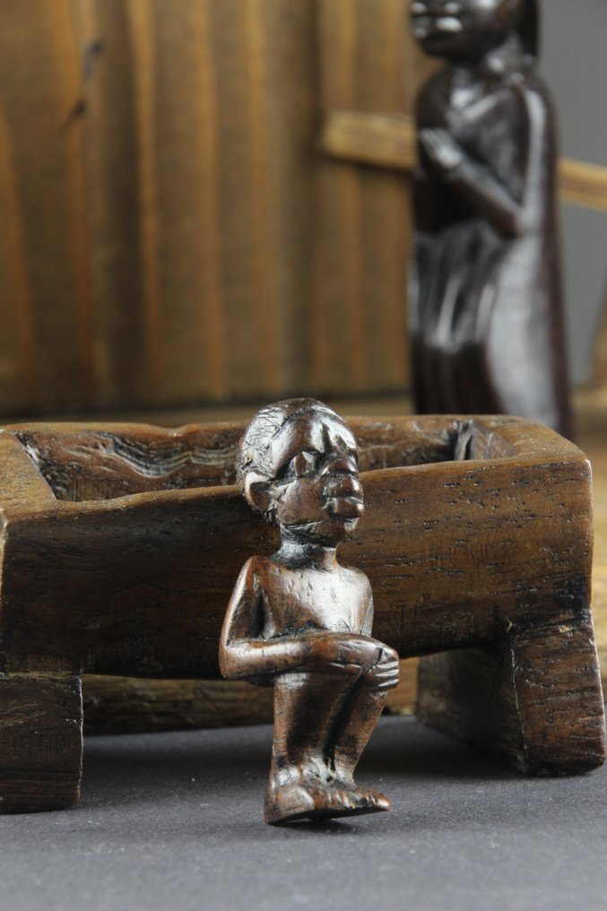 Σκάλισμα, Afrikaanse Kerstgroep - 32 cm - Ξύλο #4.3