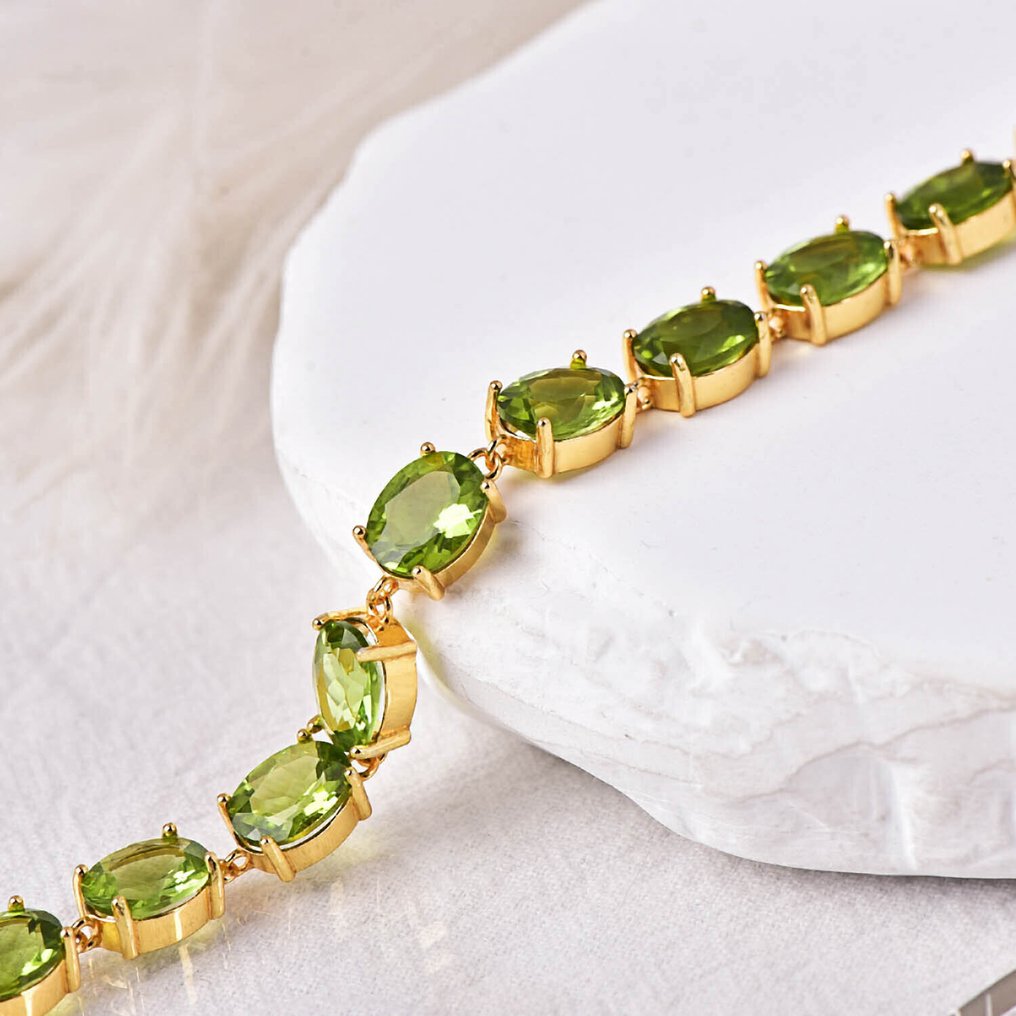 Zonder Minimumprijs - Armband Zilver - Peridot - Gecertificeerd #4.3