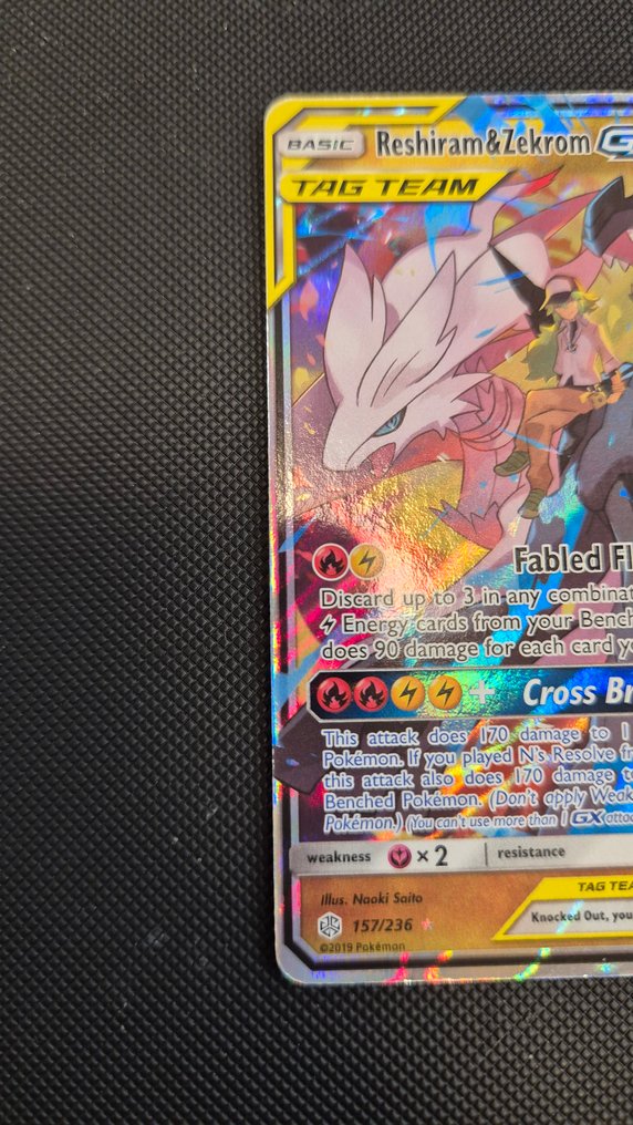 Pokémon - 1 Card - Reshiram&Zekrom 157/236 Πλήρης τέχνη, Foil - Sun & Moon - Cosmic Eclipse #2.1