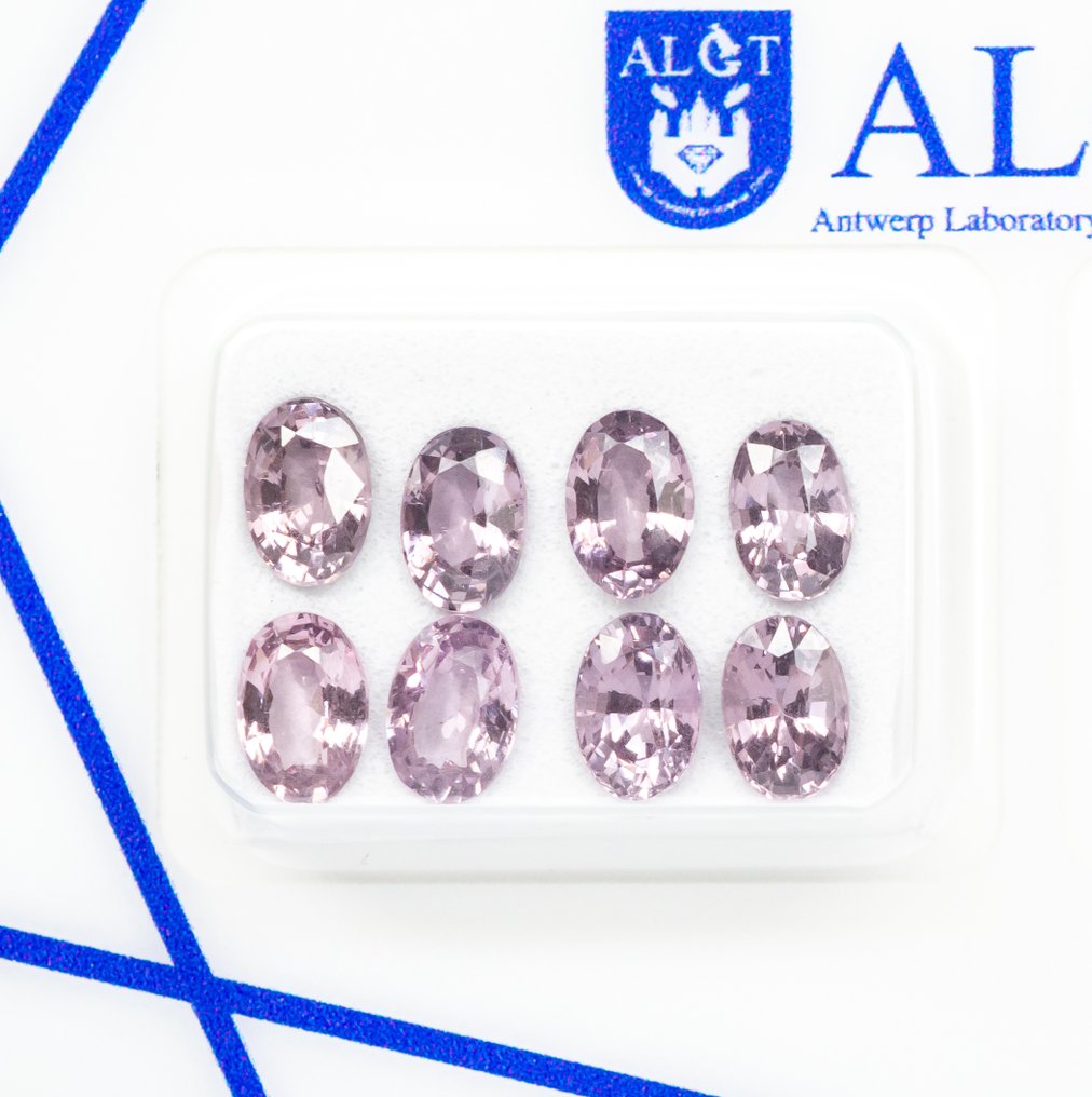 Ingen mindstepris - 8 pcs  Spinel  - 4.20 ct - Antwerp Laboratory for Gemstone Testing (ALGT) - Lyserød #1.0