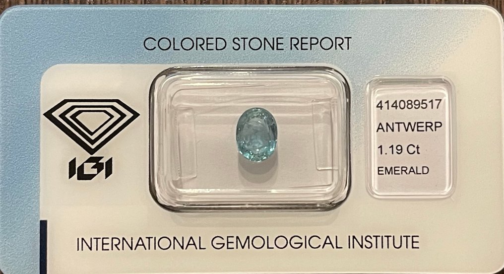 Senza prezzo di riserva - 1 pcs Blu Smeraldo - 1.19 ct - Antwerp Laboratory for Gemstone Testing (ALGT) #1.0