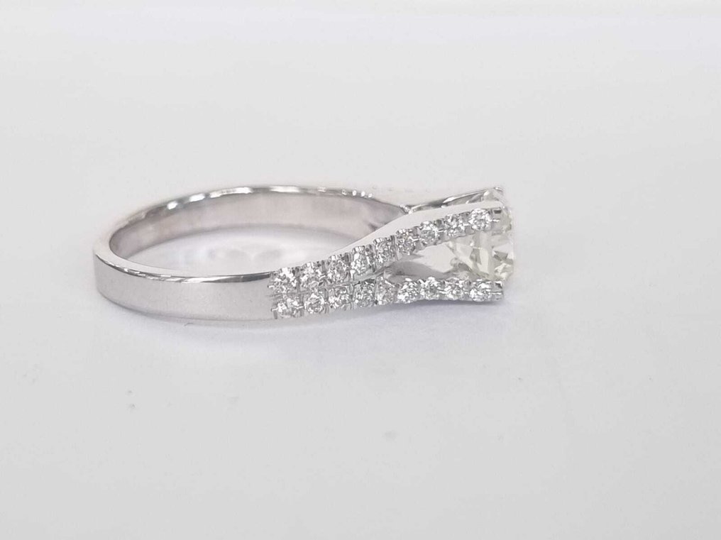 Bague de fiançailles - 18 carats Or blanc - 1.29ct. tw. Diamant (Naturelle) - Diamant #2.1