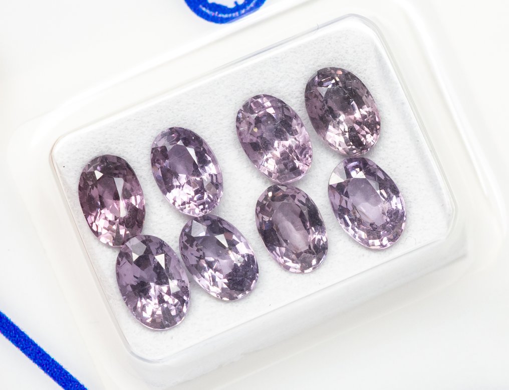 没有保留价 - 8 pcs  尖晶石  - 4.81 ct - 安特卫普宝石检测实验室（ALGT） - 深紫色粉色 #1.0