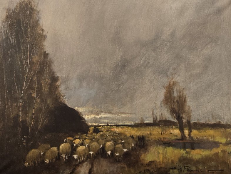 Henri Joseph Pauwels (1903-1983) - A shepherd with his flock #1.0