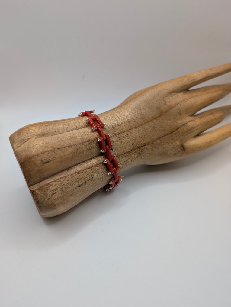 Coral - Plata - Conjunto de joyas de 2 piezas #4.3