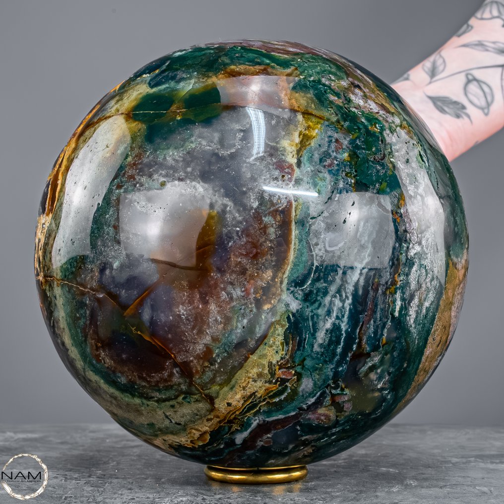 Μεγαλοπρεπής σφαίρα Ocean-Achat Ένα αριστούργημα της φύσης στην πιο αγνή του μορφή.- 6900.92 g #2.1