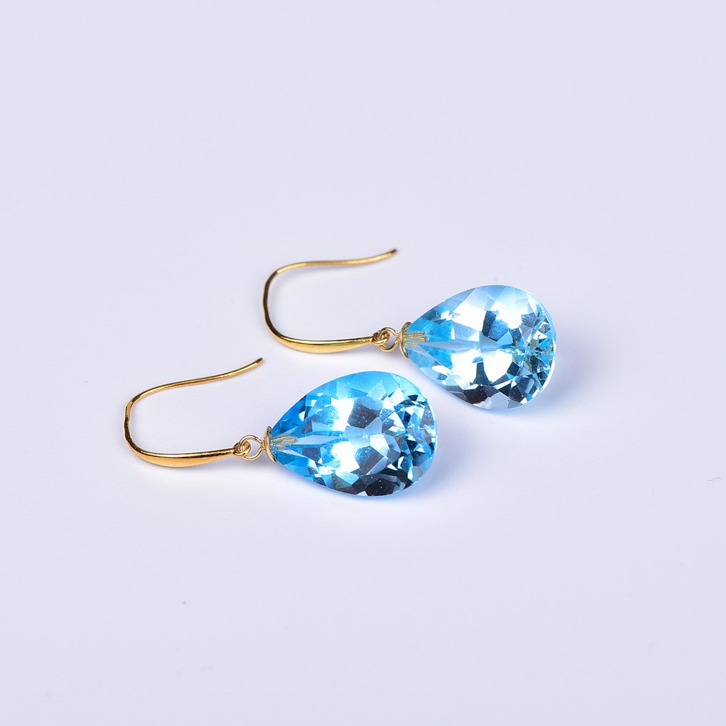 Sans prix de réserve - Boucles d'oreilles - 18 carats Or jaune Topaze - ALGT certifié #3.2