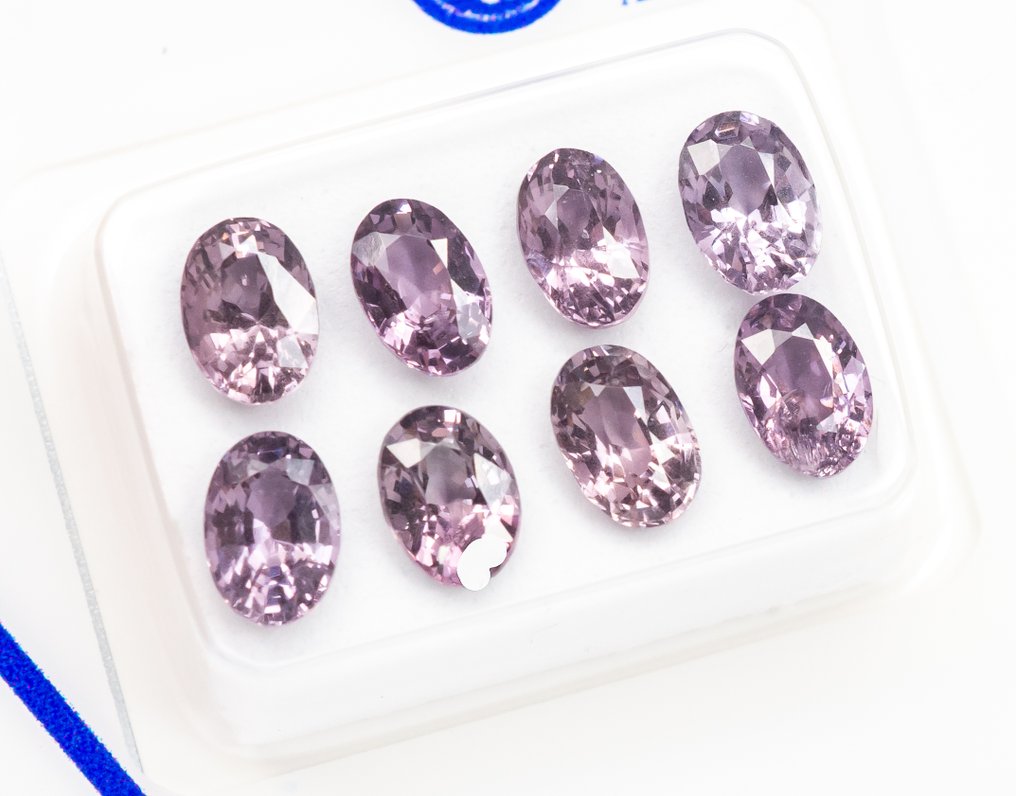 Ingen mindstepris - 8 pcs Spinel - 4.41 ct - Antwerp Laboratory for Gemstone Testing (ALGT) - Intens Vivid Pink #1.0
