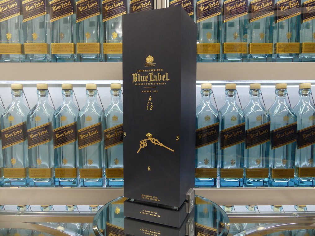 Johnnie Walker Blue Label Clock Display Stand (no bottle) - 44cm high, 13cm long, 13cm wide #1.0