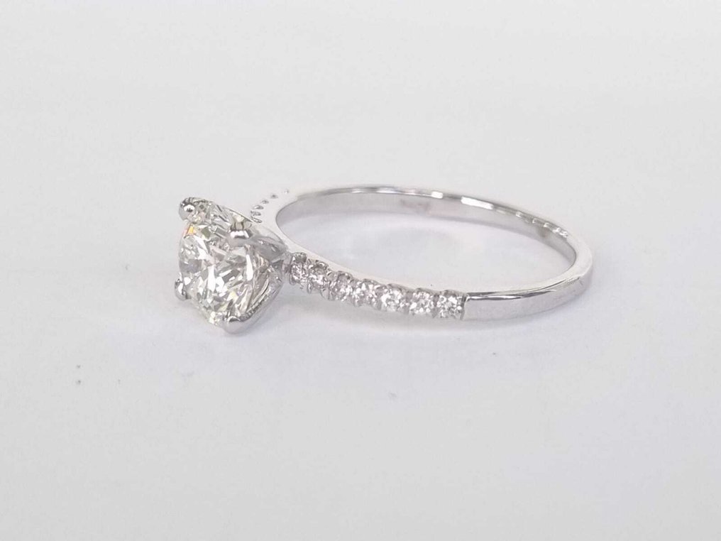 訂婚戒指 - 18 克拉 白金 -  1.12ct. tw. 鉆石 (天然) - 鉆石 #2.1