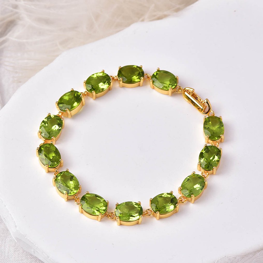 Sin Precio de Reserva - Pulsera Plata - Peridot - Certified #1.0