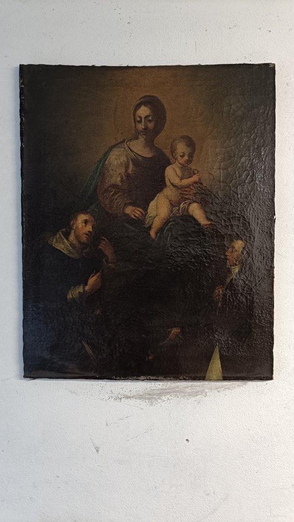 Ιταλική σχολή (XVII) - Madonna col Bambino, San Francesco e committente #4.3