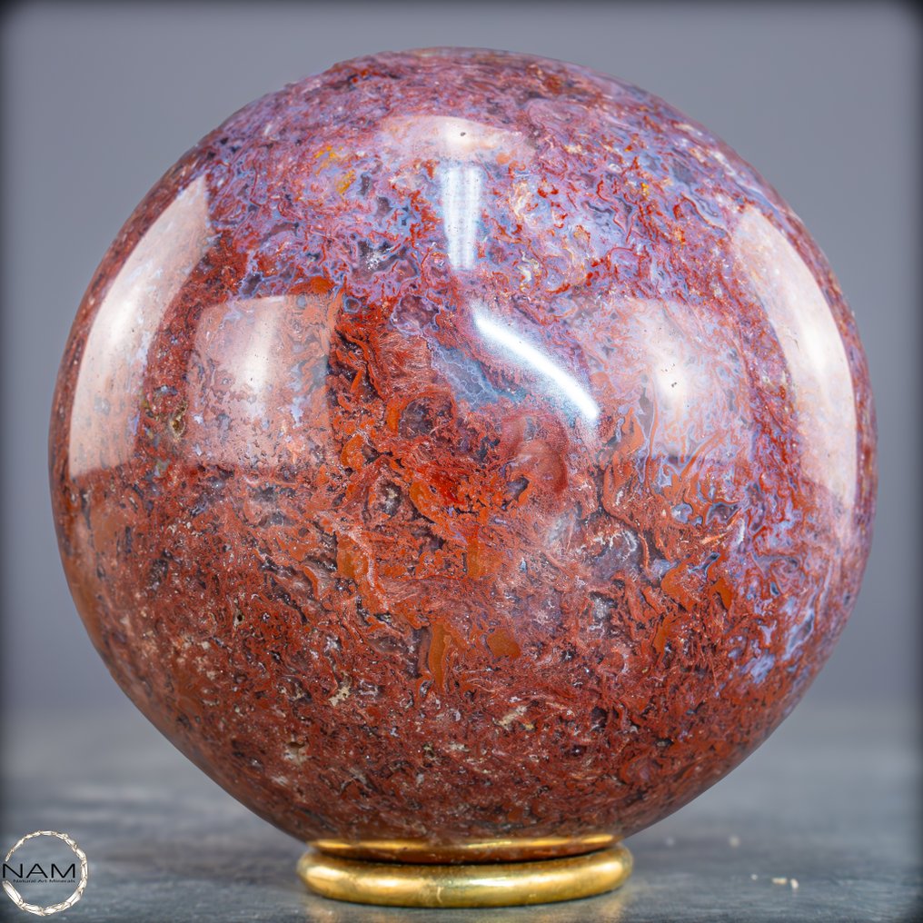 稀有色彩天然非常艺术的碧玉 - 玛瑙 Sphere- 1508.02 g #1.0