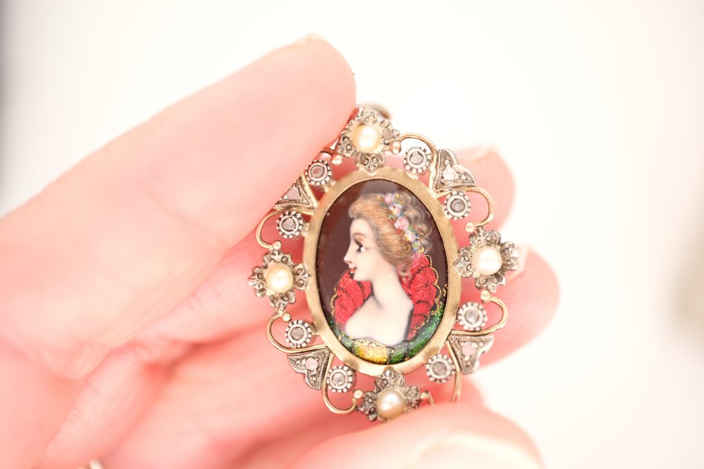 Hanger - 19.2 kt. Geel goud - Pearl #4.3