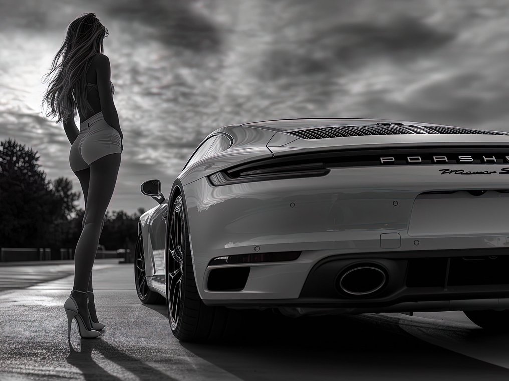 Canvas Fit - Alberto Ricardo - Porsche 911 Carrera & La Musa: Elegancia en Movimiento” #1.0