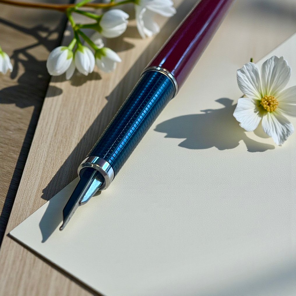 Parker - Parker 180 , Burgundy Laque, MADE IN FRANCE - Zonder minimumprijs - Vulpen #3.2