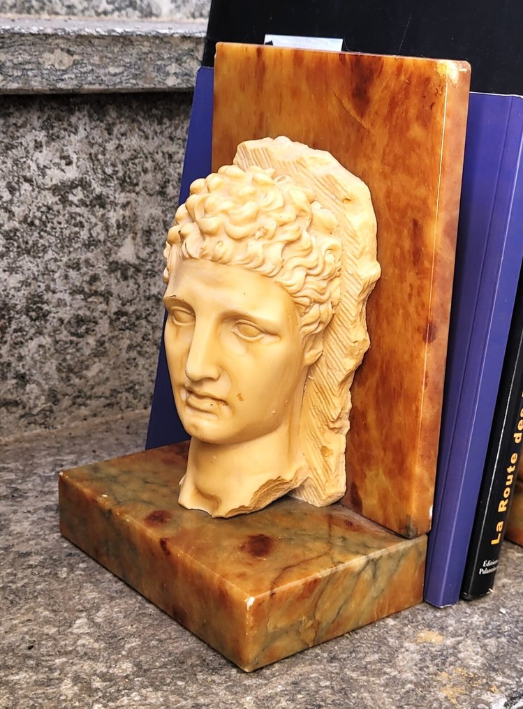 书挡 (2) - 缟玛瑙, 复合材料 - 古董浮雕/Onix #4.3