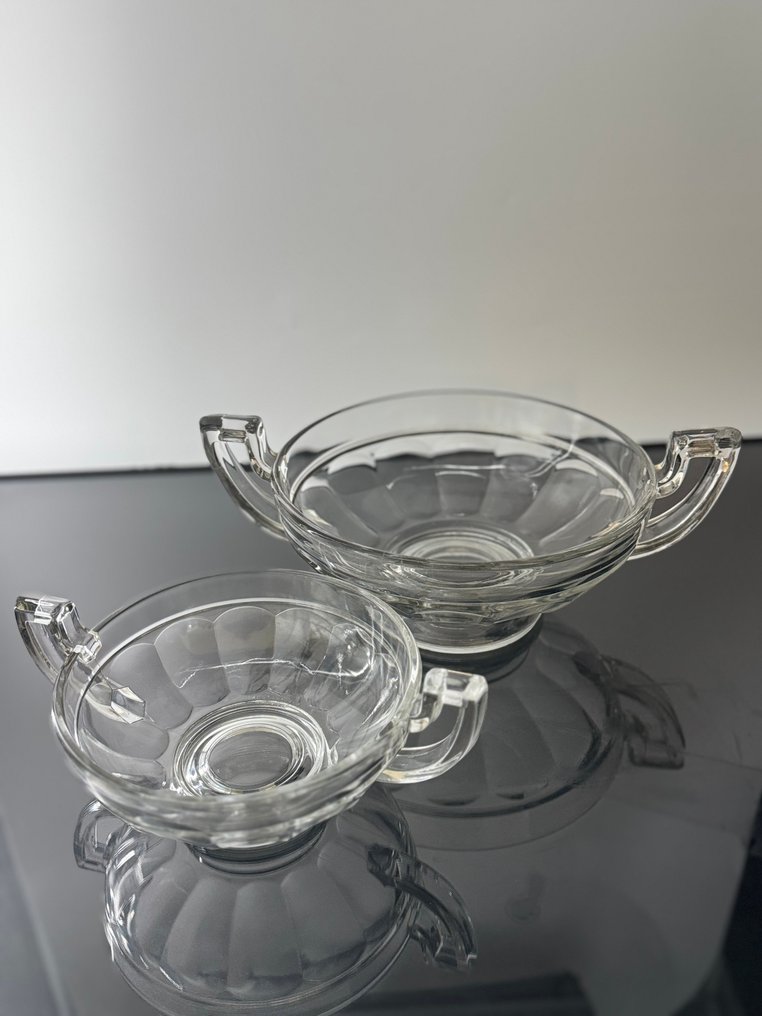 Val Saint Lambert, luxval - Charles Graffart & René Delvenne - Βάζο (2) - Νοεμία - Γυαλί - 2 coupe «Noémie» #1.0