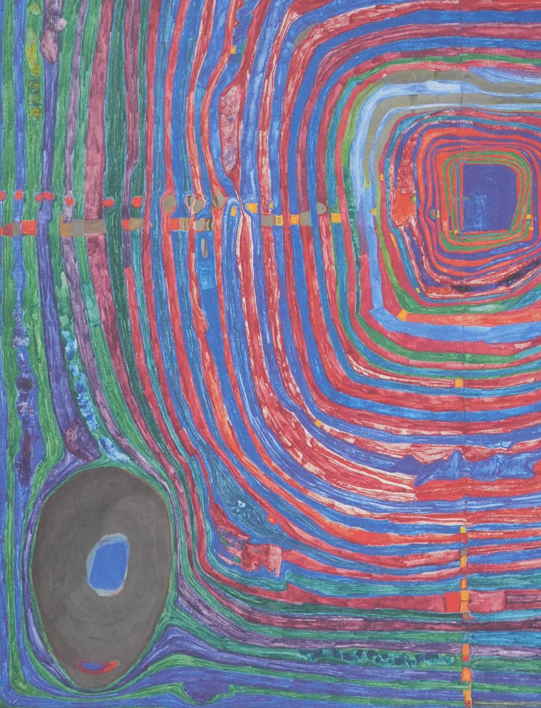 Friedensreich Hundertwasser (1928-2000) - Composition abstraite #2.1