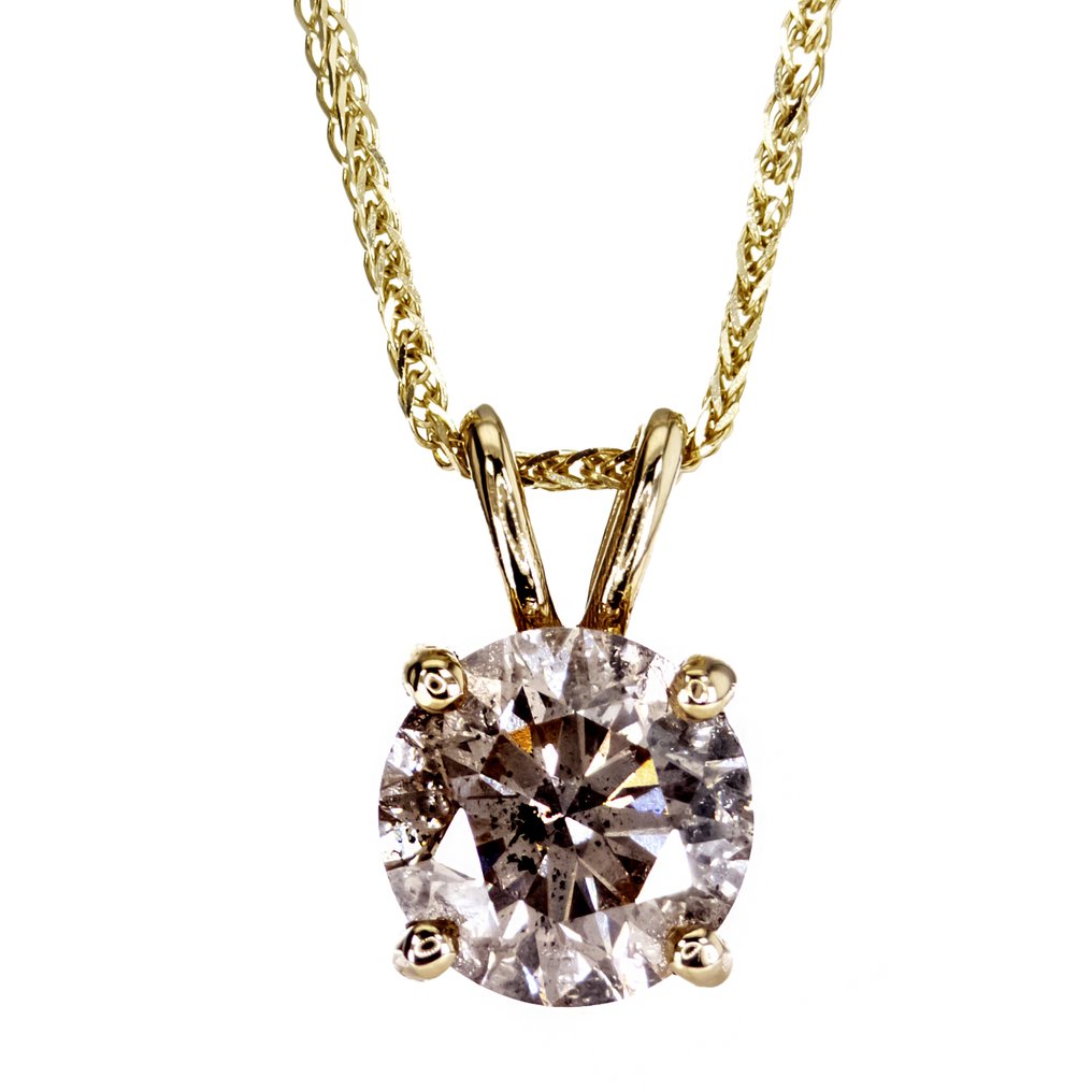 Sem preço de reserva - Colar com pingente - 14 K Ouro amarelo -  2.11ct. tw. Diamante (Colorido natural) #1.0