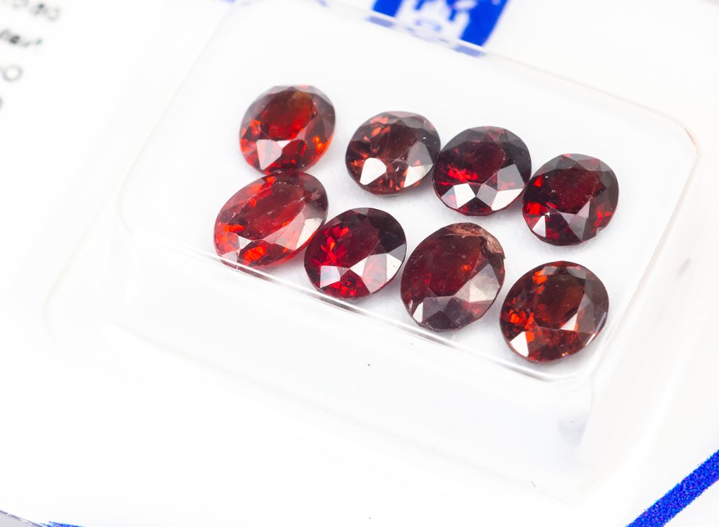 Senza prezzo di riserva - 8 pcs Spinello - 3.80 ct - Antwerp Laboratory for Gemstone Testing (ALGT) - Rosso profondo aranciato #2.1