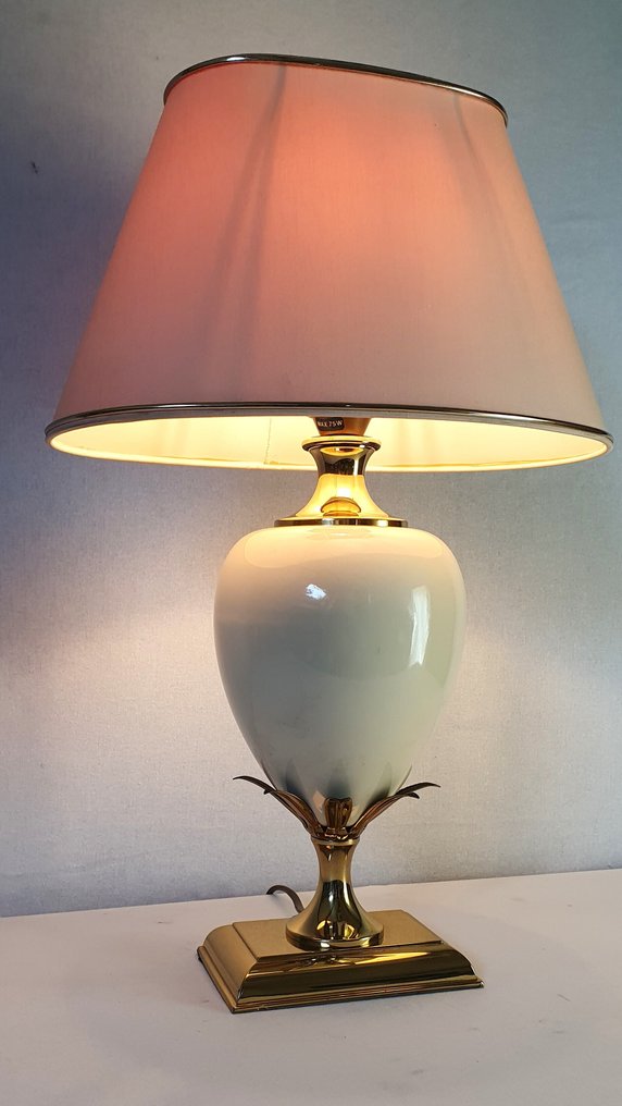 Table lamp - Brass and ceramics - Attributed to Maison Le Dauphin #4.3