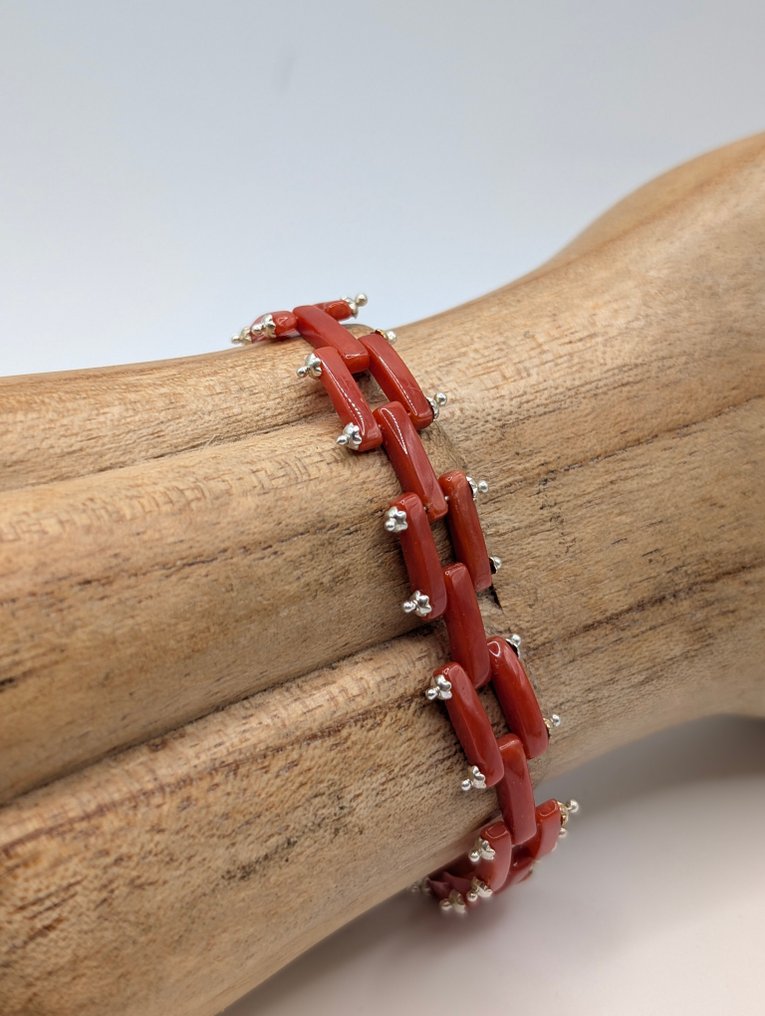 Coral - Plata - Conjunto de joyas de 2 piezas #1.0