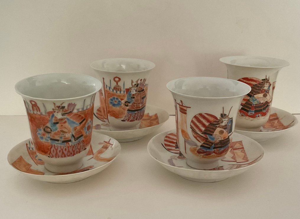 Csésze (8) - Beker met onderschotel - tojásmérleg porcelán - Szamuráj dekoráció #2.1