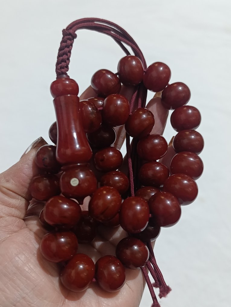  誦經念珠 - 琥珀 - 1970-1980 - 稀有的祈祷念珠  #4.3