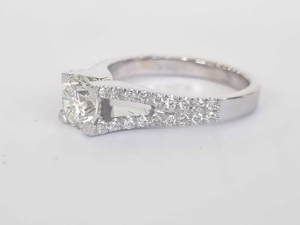 Bague de fiançailles - 18 carats Or blanc - 1.29ct. tw. Diamant (Naturelle) - Diamant #3.2