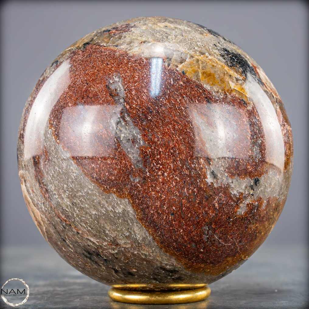 天然稀有红色车阵石 球体- 2027.79 g #1.0