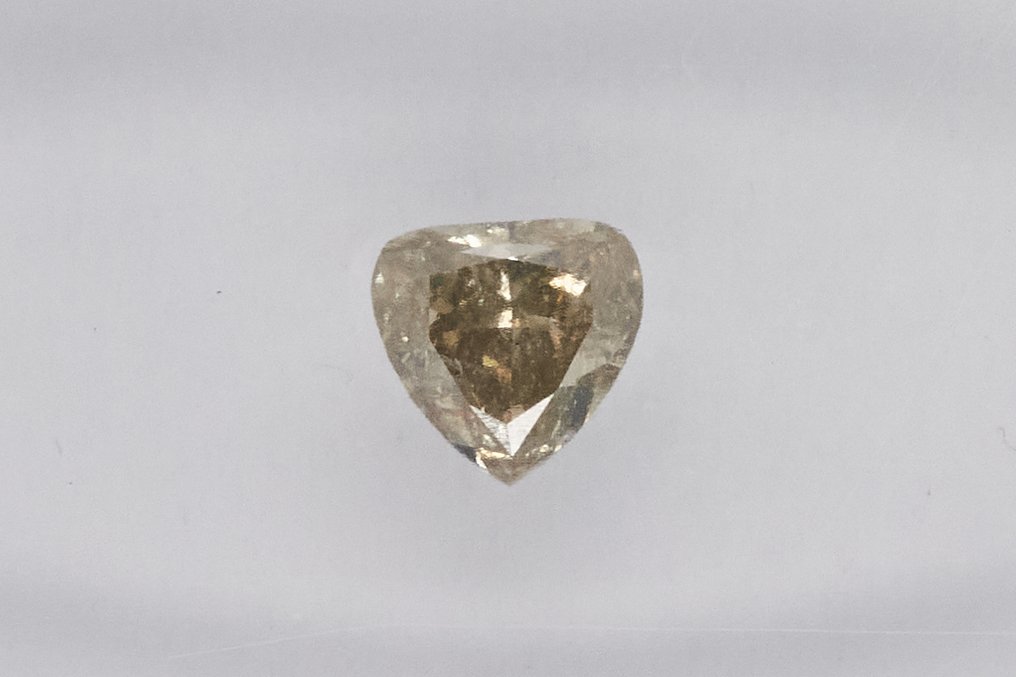 没有保留价 - 1 pcs 钻石 (天然色彩的) - 0.44 ct - 梨形 - Fancy 稍帶棕色的 黄色 - I1 内含一级 - 国际宝石研究院(IGI) #1.0