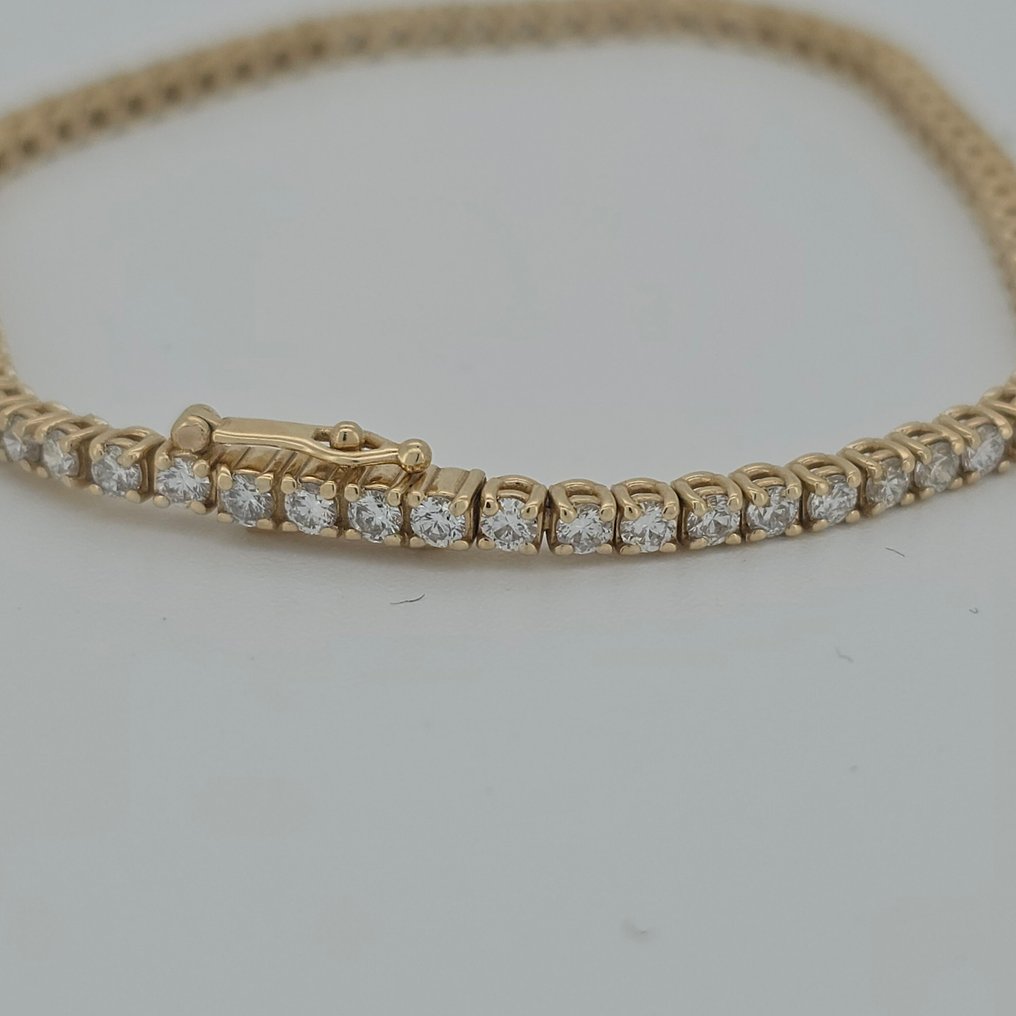 Rannekoru - 14 kt. Keltakulta - 7.70ct. tw. Timantti (Laboratoriossa kasvatettu) #1.0